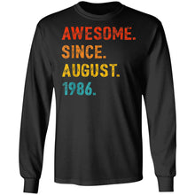 Load image into Gallery viewer, Awesome Since August 1986 33th Birthday Gift 33 Yrs Old Gift T-Shirt
