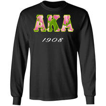 Load image into Gallery viewer, AKA Pink and Green 1908 Kappa Sorority Woman's T-Shirt
