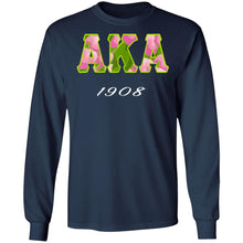 Load image into Gallery viewer, AKA Pink and Green 1908 Kappa Sorority Woman's T-Shirt
