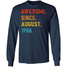Load image into Gallery viewer, Awesome Since August 1986 33th Birthday Gift 33 Yrs Old Gift T-Shirt
